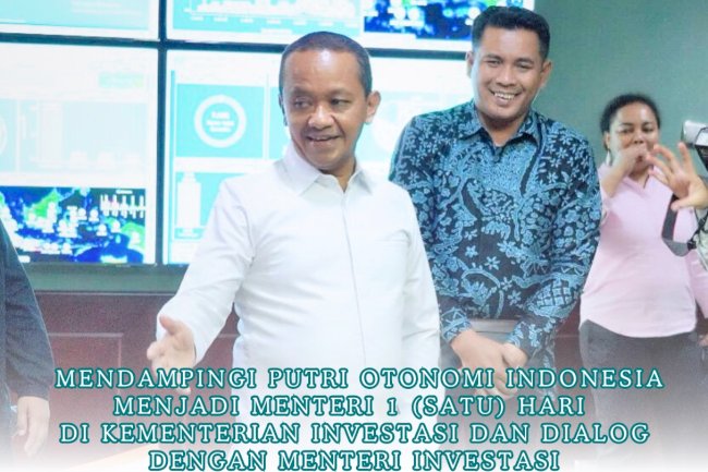 Kepala DPMPTSP kabupaten Klaten Mendampingi Ibu Bupati dalam Acara Putri Otonomi Indonesia menjadi Menteri 1 (satu) hari di Kementerian Investasi dan Berdialog dengan Menteri Investasi