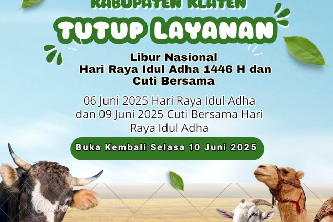 Pengumuman DPMPTSP Klaten dan MPP KLaten Tutup Layanan