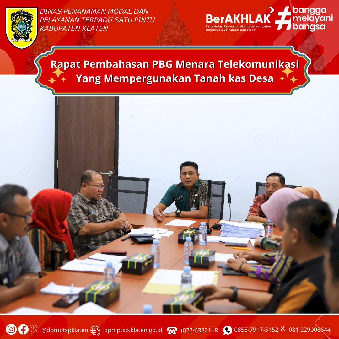 DPMPTSP Kab. Klaten Melaksanakan Kegiatan Rapat Pembahasan PBG Menara Telekomunikasi