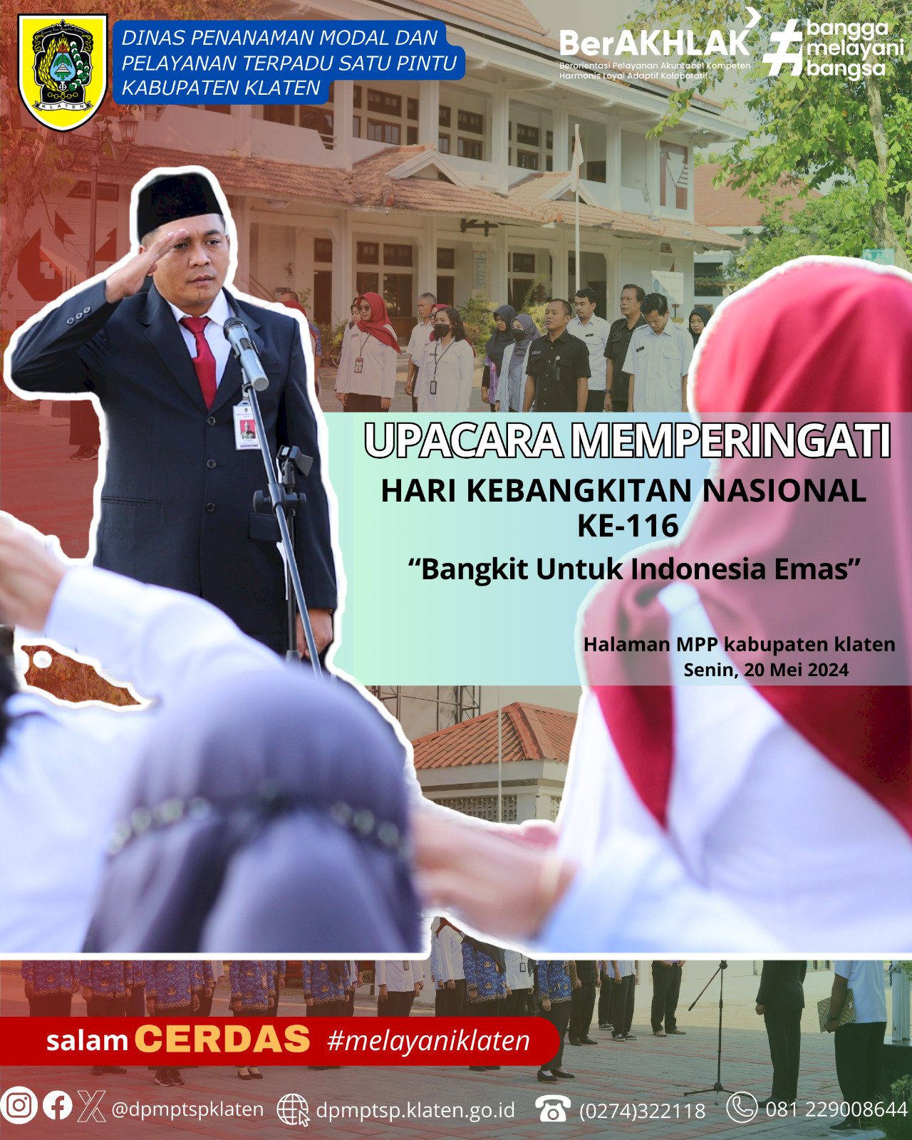 Upacara Memperingati Hari Kebangkitan Nasional di Halaman MPP Kabupaten Klaten