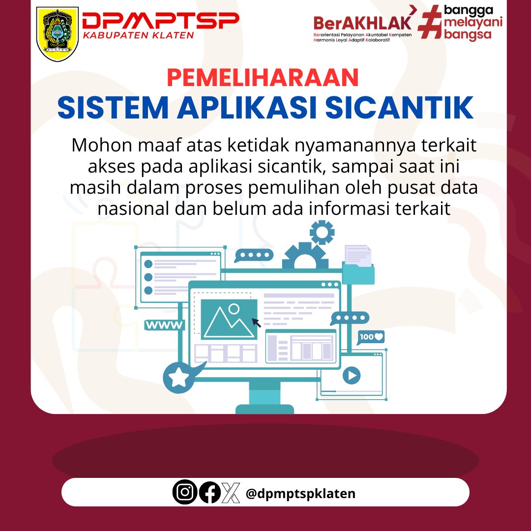PEMELIHARAAN SISTEM APLIKASI SICANTIK.