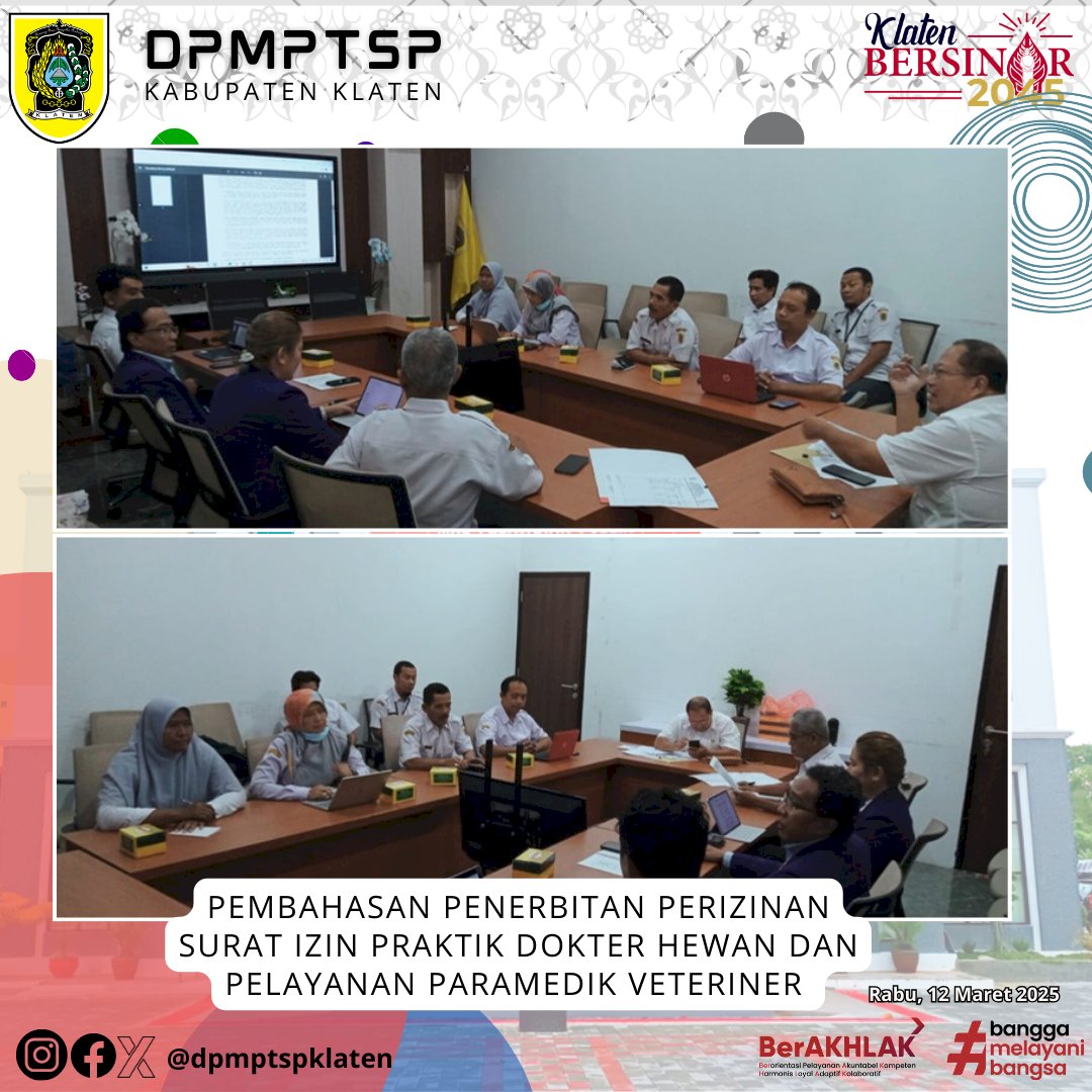 Rapat Pembahasan Penerbitan Perizinan Surat Izin Praktik Dokter Hewan dan Pelayanan Paramedik Veteriner