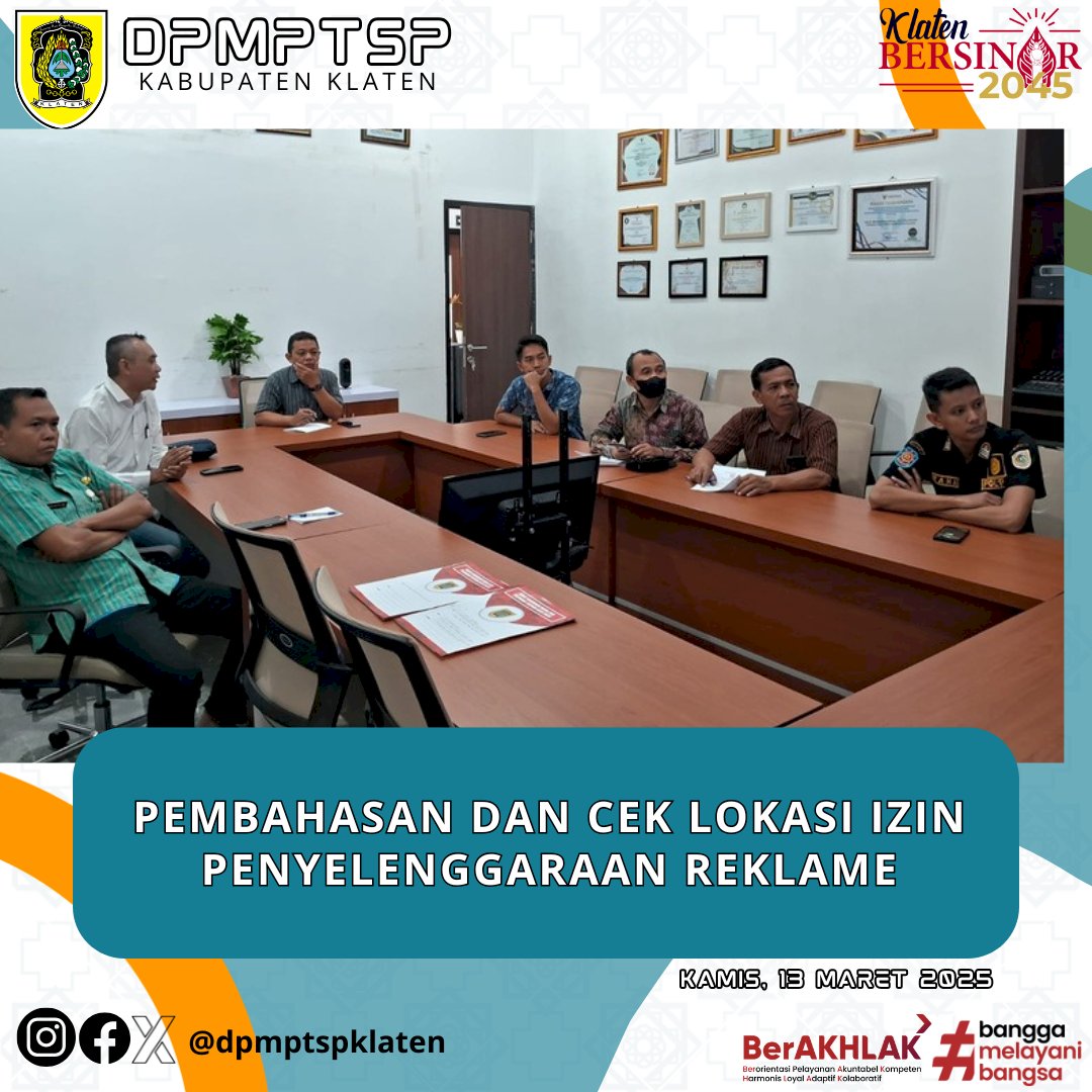Rapat Pembahasan dan Cek Lokasi Izin Penyelenggaraan Reklame