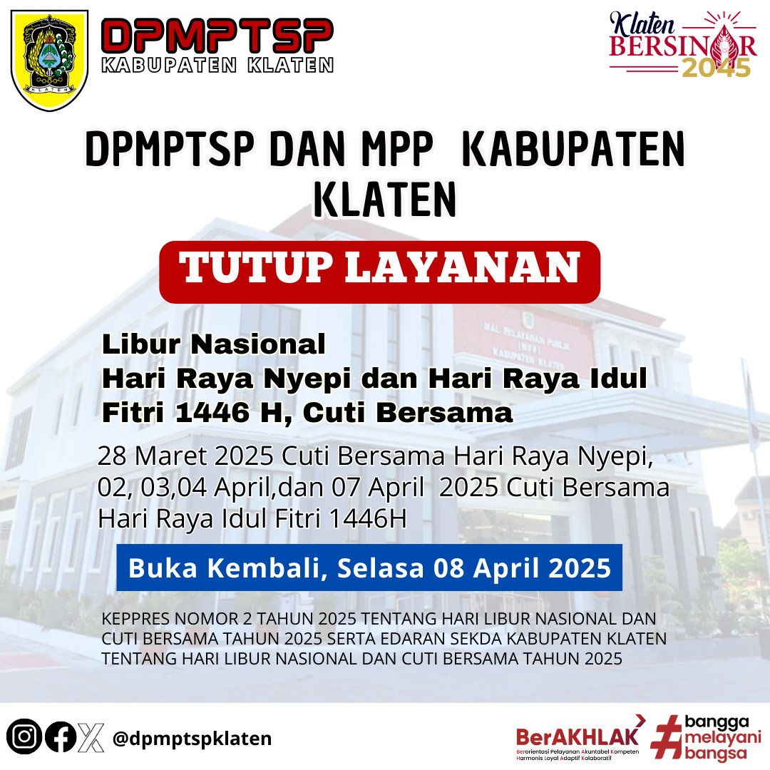 PENGUMUMAN LIBUR NASIONAL DAN CUTI BERSAMA