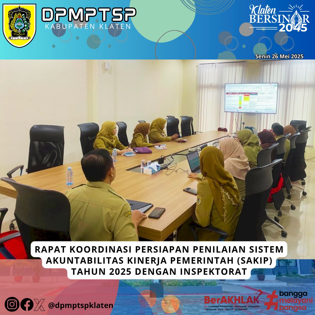 Rapat Koordinasi Persiapan Penilaian Sistem Akuntabilitas Kinerja Pemerintah (SAKIP) Tahun 2025 dengan Inspektorat