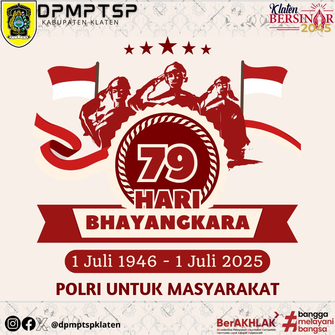Selamat HUT ke-79 Bhayangkara! Teruslah menjadi pelindung setia masyarakat Indonesia.