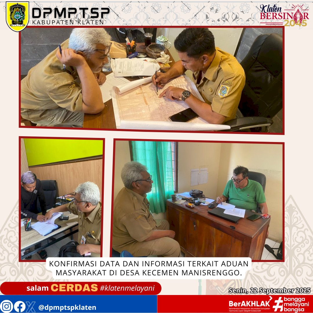 Konfirmasi Data dan Informasi terkait aduan masyarakat tentang kegiatan usaha stone cruiser yang berada di desa kecemen Kec.Manisrenggo
